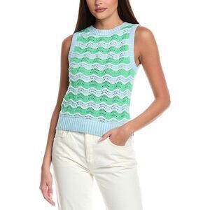 &Isla Womens  Chloe Wave Stripe Vest, Green